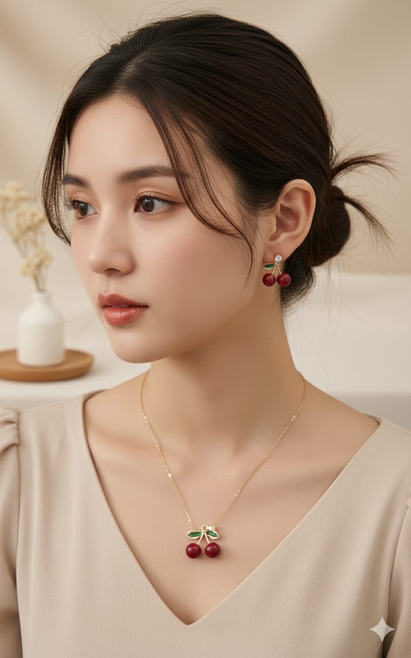 Collar con aretes
